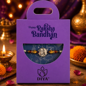 Premium Diya Silver Hanuman Rakhi