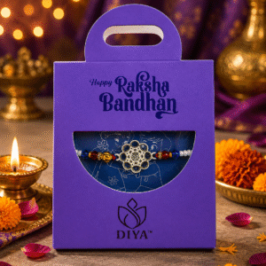 Premium Diya Silver Ganesha Rakhi
