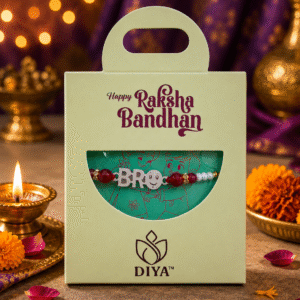 Premium Diya Silver Smiley Bro Rakhi