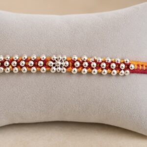 Handcrafted Silver Beads Rakhi
