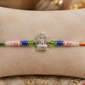 Handcrafted Silver Trishul Rakhi