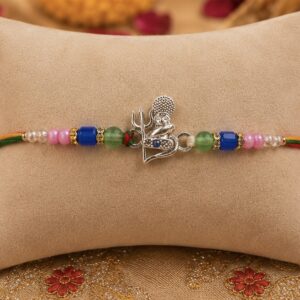 Handcrafted Silver Shivling Rakhi
