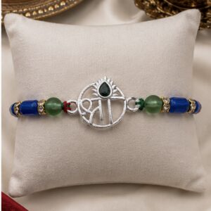 Handcrafted Silver Shree Panna Rakhi