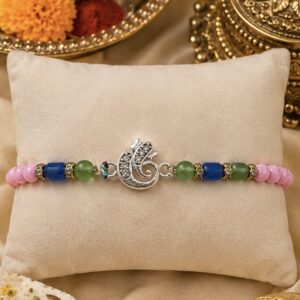 Handcrafted Silver Ganpati Grace Rakhi