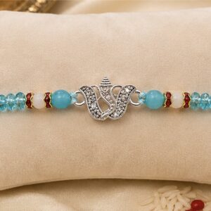 Handcrafted Silver Ganesha Blessings Rakhi