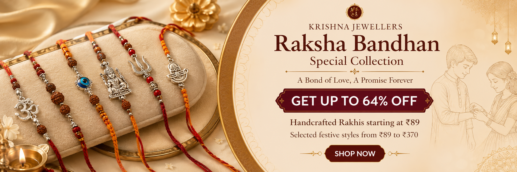 Krishna Jewellers Raksha Bandhan handcrafted Rakhi collection starting at ₹89